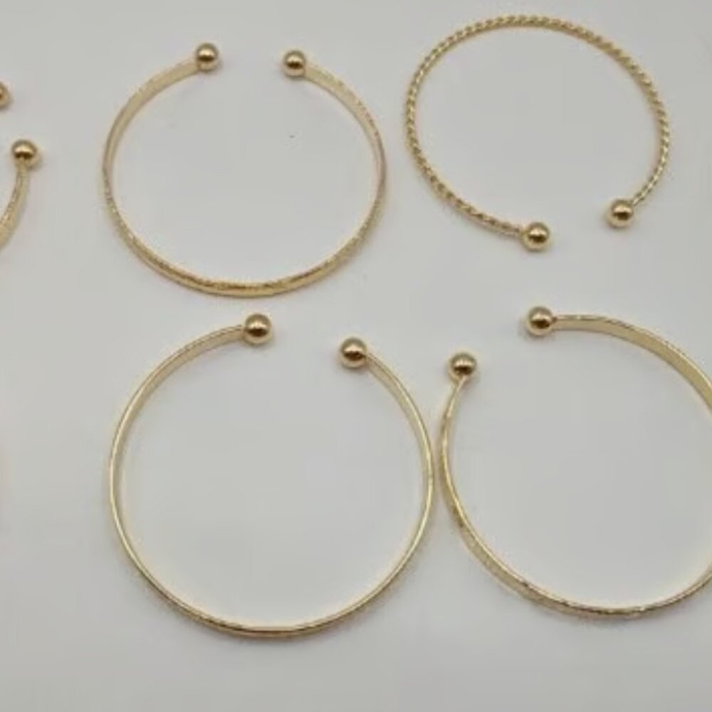 New 7 Stainless Steel Bangle Bracelets - Picture 2 of 4